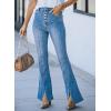 imageAstylish Jeans for Women High Waisted Flare Wide Leg Trendy Teen Girls Denim Pants Sky Blue Size 14