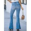 imageAstylish Jeans for Women High Waisted Flare Wide Leg Trendy Teen Girls Denim Pants Sky Blue Size 14