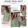 imageAstylish Women Blouses Oversized Striped Shirt Long Sleeve V Neck Button Down Work TopsGreen Stripe