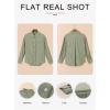 imageAstylish Women Blouses Oversized Striped Shirt Long Sleeve V Neck Button Down Work TopsGreen Stripe