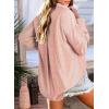 imageAstylish Women Blouses Oversized Striped Shirt Long Sleeve V Neck Button Down Work TopsKhaki Stripe