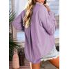 imageAstylish Women Blouses Oversized Striped Shirt Long Sleeve V Neck Button Down Work TopsZa Purple Stripe