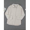 imageAstylish Womens V Neck Roll up Sleeve Button Down Blouses TopsGray