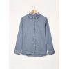imageAstylish Womens V Neck Roll up Sleeve Button Down Blouses TopsU Blue