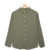 imageAstylish Womens V Neck Roll up Sleeve Button Down Blouses TopsU Green