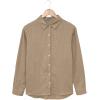 imageAstylish Womens V Neck Roll up Sleeve Button Down Blouses TopsU Khaki