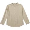 imageAstylish Womens V Neck Roll up Sleeve Button Down Blouses TopsU Light Khaki
