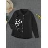 imageAstylish Womens V Neck Roll up Sleeve Button Down Blouses TopsV Black