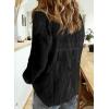 imageAstylish Womens V Neck Roll up Sleeve Button Down Blouses TopsV Black
