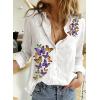 imageAstylish Womens V Neck Roll up Sleeve Button Down Blouses TopsV White