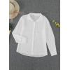 imageAstylish Womens V Neck Roll up Sleeve Button Down Blouses TopsWhite