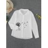 imageAstylish Womens V Neck Roll up Sleeve Button Down Blouses TopsY White