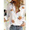 imageAstylish Womens V Neck Roll up Sleeve Button Down Blouses TopsZ White