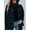 imageAstylish Womens Waffle Knit Long Shacket Jacket Oversized Casual Blouses Button Down Collared Dressy ShirtsDark Green