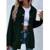 imageAstylish Womens Waffle Knit Long Shacket Jacket Oversized Casual Blouses Button Down Collared Dressy ShirtsDark Green