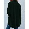imageAstylish Womens Waffle Knit Long Shacket Jacket Oversized Casual Blouses Button Down Collared Dressy ShirtsDark Green
