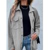 imageAstylish Womens Waffle Knit Long Shacket Jacket Oversized Casual Blouses Button Down Collared Dressy ShirtsGray