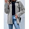 imageAstylish Womens Waffle Knit Long Shacket Jacket Oversized Casual Blouses Button Down Collared Dressy ShirtsGray