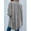 imageAstylish Womens Waffle Knit Long Shacket Jacket Oversized Casual Blouses Button Down Collared Dressy ShirtsGray