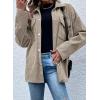 imageAstylish Womens Waffle Knit Long Shacket Jacket Oversized Casual Blouses Button Down Collared Dressy ShirtsKhaki