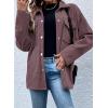 imageAstylish Womens Waffle Knit Long Shacket Jacket Oversized Casual Blouses Button Down Collared Dressy ShirtsPink