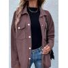 imageAstylish Womens Waffle Knit Long Shacket Jacket Oversized Casual Blouses Button Down Collared Dressy ShirtsPink
