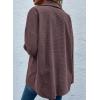 imageAstylish Womens Waffle Knit Long Shacket Jacket Oversized Casual Blouses Button Down Collared Dressy ShirtsPink