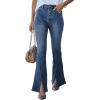 imageAstylish Bell Bottom Jeans for Women High Waisted Pull On Stretchy Mom Denim Pants Blue Size 10