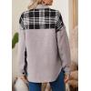 imageAstylish Women 2024 Fashion Long Sleeve Shacket Jacket Button Down Plaid Shirts with PocketsGray