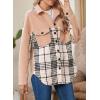 imageAstylish Women 2024 Fashion Long Sleeve Shacket Jacket Button Down Plaid Shirts with PocketsStraw Yellow