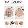 imageAstylish Women 2024 Fashion Long Sleeve Shacket Jacket Button Down Plaid Shirts with PocketsStraw Yellow