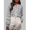 imageAstylish Womens Floral Printed Mock Neck Shirt Button Down Eyelet Blouse TopsBlack