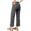 imageAstylish Womens Jeans Wide Leg High Waisted Stretchy Straight Leg Jeans Trendy Ankle Denim Pants with Patch PocketGray