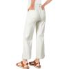 imageAstylish Womens Jeans Wide Leg High Waisted Stretchy Straight Leg Jeans Trendy Ankle Denim Pants with Patch PocketWhite