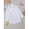 imageAstylish Womens Loose Solid Color Shirts V Neck Blouses 34 Roll Sleeve Tunic Tops White Large