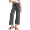 imageAstylish Womens Jeans Wide Leg High Waisted Stretchy Straight Leg Jeans Trendy Ankle Denim Pants with Patch PocketGray