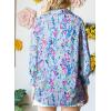 imageAstylish Women 2025 Loose VNeck Shirts Paisley Print Lantern Sleeve Blouse Boho TopsA Blue