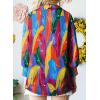 imageAstylish Women 2025 Loose VNeck Shirts Paisley Print Lantern Sleeve Blouse Boho TopsPink