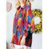 imageAstylish Women 2025 Loose VNeck Shirts Paisley Print Lantern Sleeve Blouse Boho TopsPink