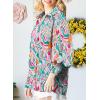 imageAstylish Women 2025 Loose VNeck Shirts Paisley Print Lantern Sleeve Blouse Boho TopsRed