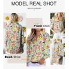 imageAstylish Women 2025 Loose VNeck Shirts Paisley Print Lantern Sleeve Blouse Boho TopsYellow