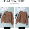 imageAstylish Women Long Sleeve Open Front Knit Button Down Cardigan SweatersC Khaki