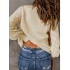 imageAstylish Women Long Sleeve Open Front Knit Button Down Cardigan SweatersF Apricot