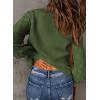 imageAstylish Women Long Sleeve Open Front Knit Button Down Cardigan SweatersF Dark Green