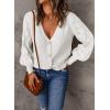 imageAstylish Women Long Sleeve Open Front Knit Button Down Cardigan SweatersWhite