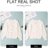 imageAstylish Women Long Sleeve Open Front Knit Button Down Cardigan SweatersWhite