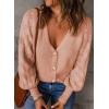 imageAstylish Women Long Sleeve Open Front Knit Button Down Cardigan SweatersZ Pink