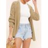 imageAstylish Womens Open Front Cardigan Hollow Out Crochet Long Sleeve Knit Sweater CoatBeige