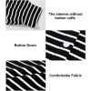imageAstylish Womens Casual Blouses Button Down Business Work Tops Long Sleeve V Neck Striped Shirts 2025 Fall OutfitsBlack