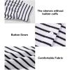 imageAstylish Womens Casual Blouses Button Down Business Work Tops Long Sleeve V Neck Striped Shirts 2025 Fall OutfitsBlack Stripe